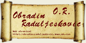 Obradin Raduljesković vizit kartica